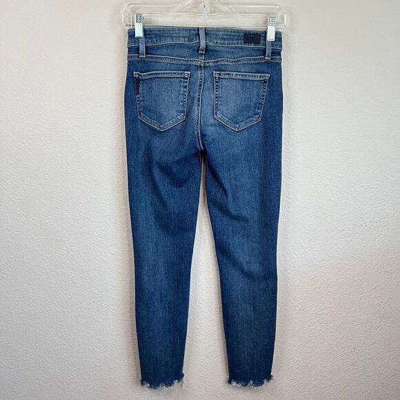 Paige Verdugo Ankle Jeans Women's 25 Low Rise Skinny Leg Fray Hem Stretch Denim - Picture 3 of 6